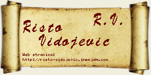 Risto Vidojević vizit kartica